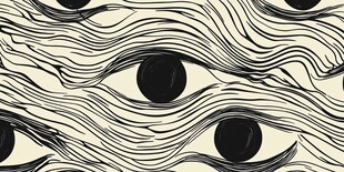 抽象眼睛与线条艺术图案