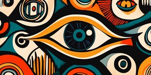 抽象艺术之神秘眼睛图案