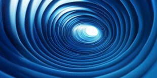 蓝色旋涡隧道尽头的光