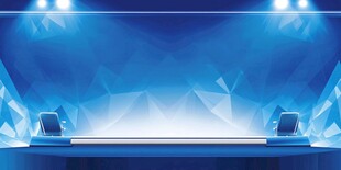 科技风蓝色舞台展示空间