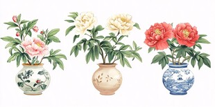 花瓶中绽放的多彩花卉