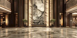 豪华大气的大理石酒店大堂