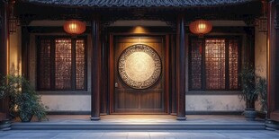 中式传统宅院的典雅大门