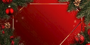 圣诞红色背景装饰图