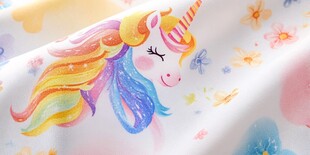 独角兽图案可爱彩色布料