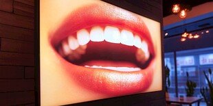 大幅微笑红唇广告画面