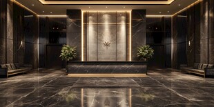 豪华大气的酒店大堂前台