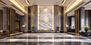 豪华大气的酒店大堂空间