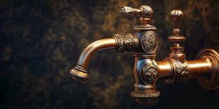 复古铜质雕花水龙头