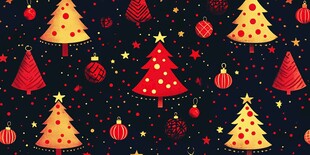 圣诞主题多彩圣诞树图案
