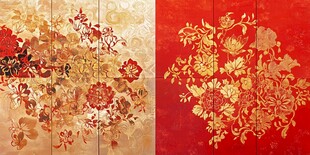 中式花卉背景墙装饰图案