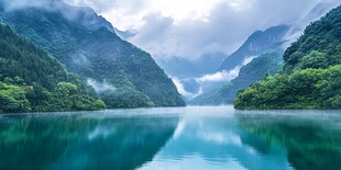 湖光山色间的清幽山水景