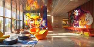 多彩艺术风的室内休闲空间