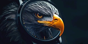 头戴耳机的酷炫雄鹰