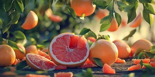 甜蜜多汁的新鲜葡萄柚