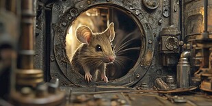 机械世界里的好奇小老鼠