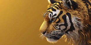 威严老虎侧颜特写