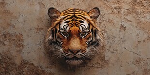 威严猛虎头像特写