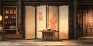 中式古风室内雅致场景