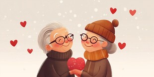 老来相伴的浪漫爱意