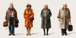 四位时尚老年模特的风采