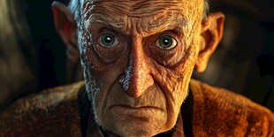 面容沧桑的年迈老者