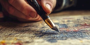 笔尖下的艺术创作瞬间