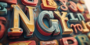 立体多彩字母艺术展示