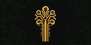 金色抽象树状图案设计