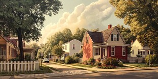 宁静美好的美式乡村街道