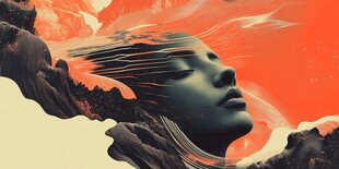 梦幻人脸与自然风景融合