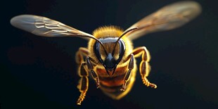 飞行中的蜜蜂特写