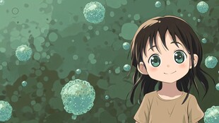 绿泡中的可爱动漫女孩