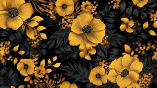 黄黑花卉图案 优雅又别致