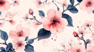 粉色花卉图案背景图
