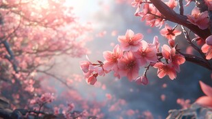春日烂漫 枝头盛放的粉樱