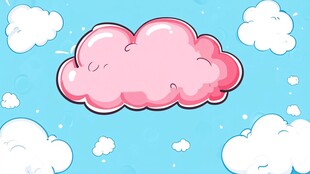 粉色云朵漂浮在蓝天之上