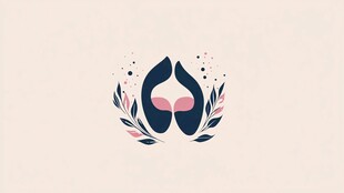 女性主题简约抽象标志图案