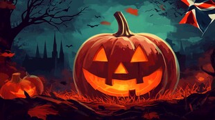 万圣节南瓜灯奇幻夜景