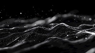 黑白粒子波动抽象背景图