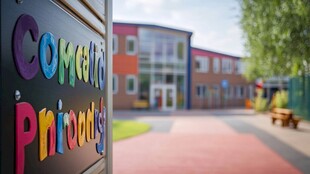 多彩校园入口处标识景观