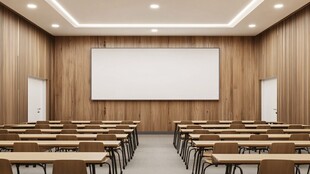 现代简约风格的宽敞教室