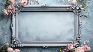 复古银框配浪漫粉色花卉