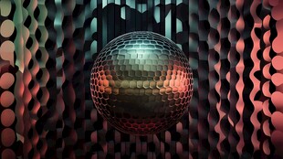 复古迪斯科球与波纹背景