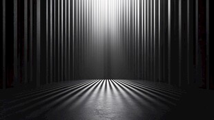 黑色条纹空间光影效果