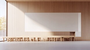 简约木质会议室场景展示