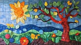 多彩拼布绘就田园风光