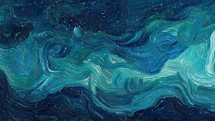 梦幻蓝调星空海洋波纹