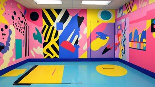 色彩斑斓的创意涂鸦室内空间