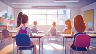 教室里认真上课的学生们